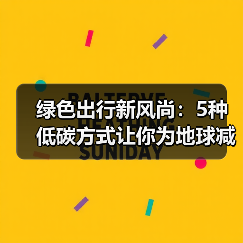 绿色出行新风尚：5种低碳方式让你为地球减负（图4）