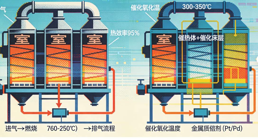 VOCs治理设备双雄:RTO与RCO技术原理、能效对比与安全运行指南(图1) VOCs治理设备双雄:RTO与RCO技术原理、能效对比与安全运行指南(图1)