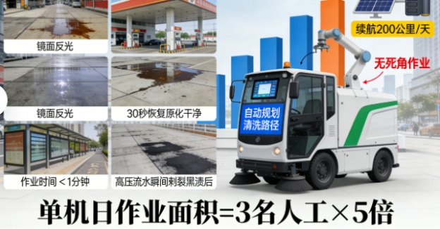 爆了!不烧碱、不飞溅、零污染?盈峰环境这台“清洁怪兽”问世,地面油污秒没!环卫工要失业?(图3) 爆了!不烧碱、不飞溅、零污染?盈峰环境这台“清洁怪兽”问世,地面油污秒没!环卫工要失业?(图3)