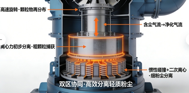 实测有效！新型旋转式旋风除尘器问世，粉尘净化效率高达92.5%！(图2)