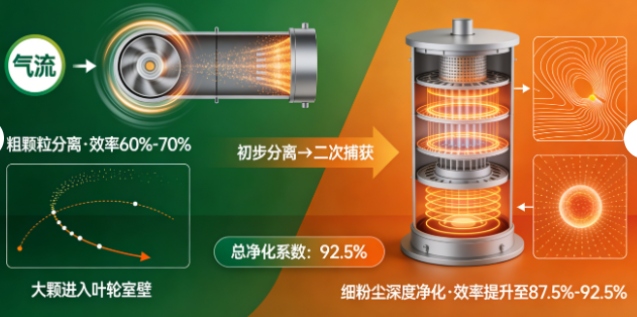 实测有效！新型旋转式旋风除尘器问世，粉尘净化效率高达92.5%！(图3)